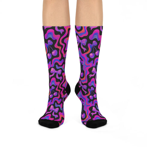 Coquette Bow Cherry Socks